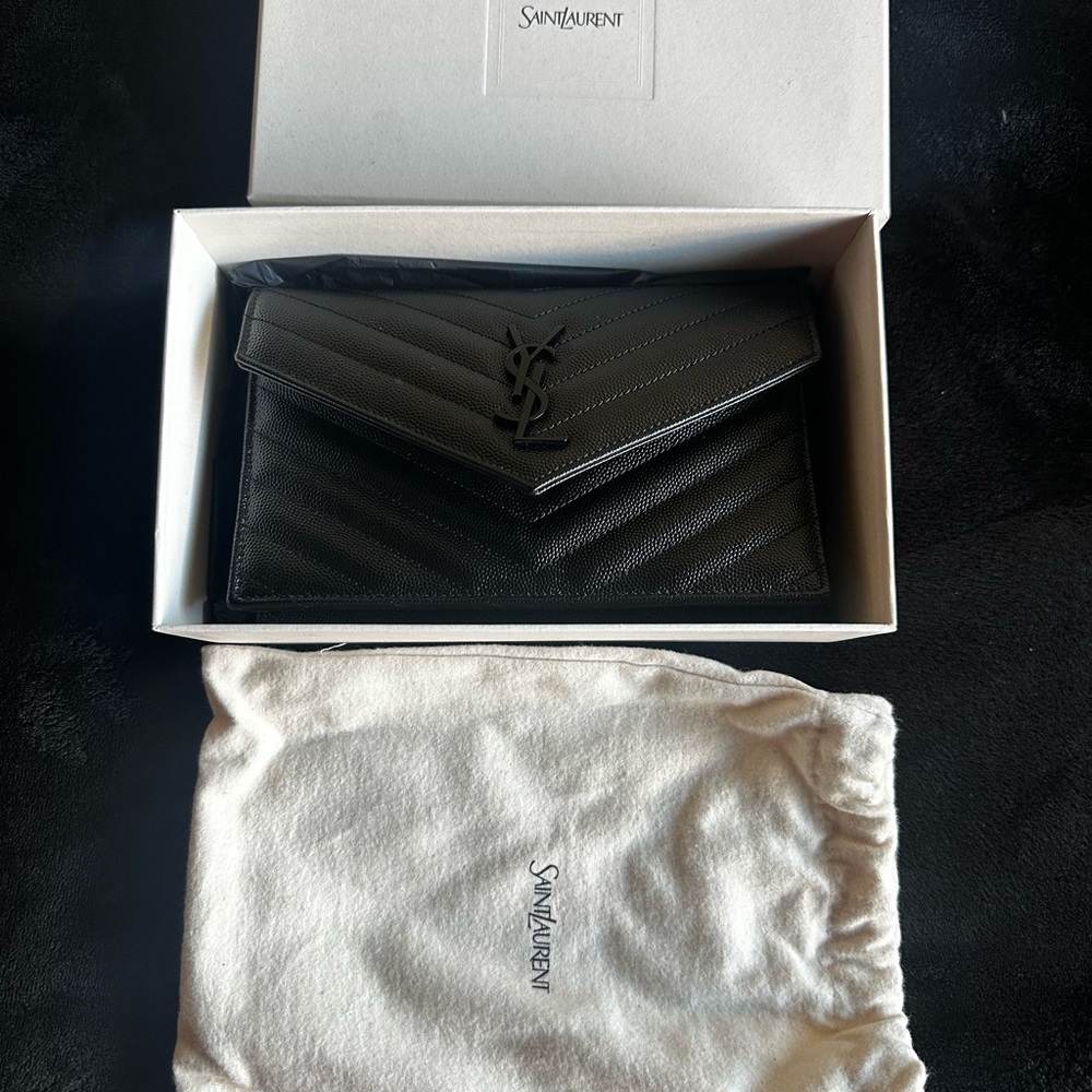 YSL Cassandre WOC caviar leather with dark hardware